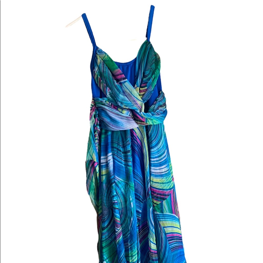 Costume Gallery dance dress , costume . Watercolor, high/low hem. Full leotard S